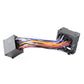 Car audio extension cable showing multicolor wiring between two 17-hole connector housings