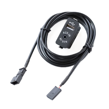 AUX audio interface cable with control switch and two connector plugs