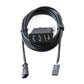 AUX audio interface cable with black module and two matching vehicle plugs