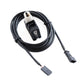 AUX audio interface cable with module and two vehicle plug ends