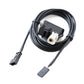 AUX audio interface cable with white module housing and two vehicle plug ends