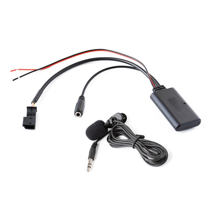 Car AUX Bluetooth audio cable kit with built-in phone microphone and wiring harness