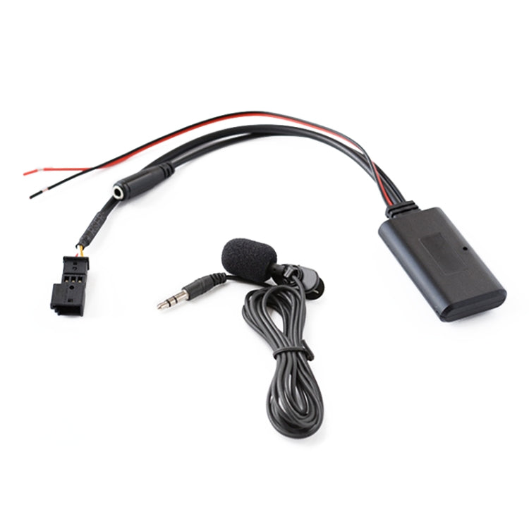 Car AUX Bluetooth adapter cable with inline microphone, 3.5mm audio plug, wiring