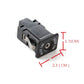 Car AUX audio interface cable harness with compact adapter and size indicators