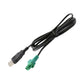 Car interface conversion cable with green connector and black USB-A end