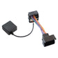 Car AUX Bluetooth audio cable with inline black box and two wiring plugs