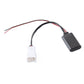 AUX Bluetooth audio cable with two wire leads and black inline module