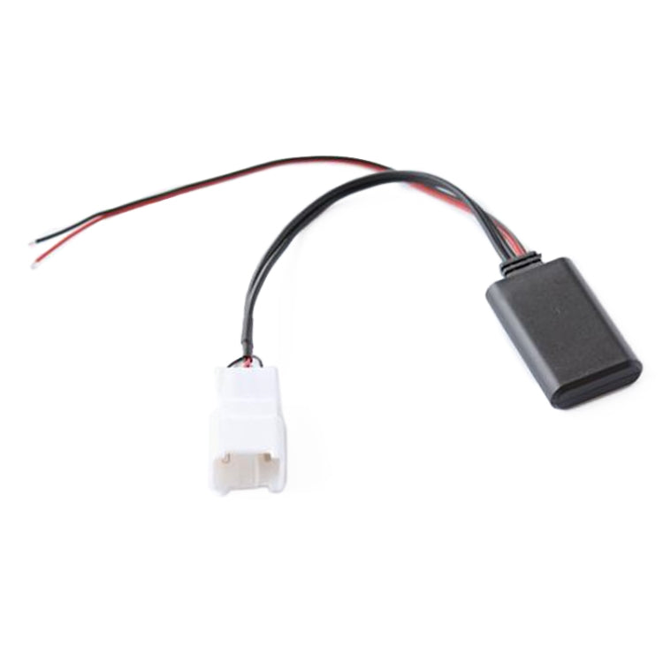 AUX Bluetooth audio cable with two wire leads and black inline module
