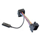 Car audio wiring harness with two plug connectors and multicolor ribbon wires