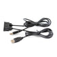 Dual USB charging cable with separate USB plugs and connector module, black cords