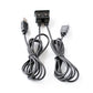 Dual USB charging cable set with black switch/holder module and two USB plugs