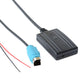 Wireless audio controller box with black cable and blue connector plug