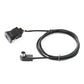 Car AUX interface cable with AUX IN 3.5mm jack and black wire harness