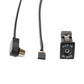 Car AUX interface cable with AUX IN 3.5mm jack, two connectors, black leads