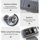 Ultrasonic leak detector with earphone connection and open battery compartment