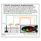 Earth resistance tester wiring diagram with colored probe lines and grounding nails