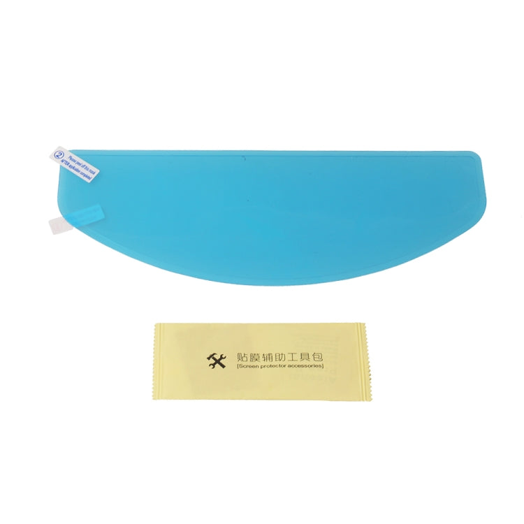 Blue helmet visor anti-fog rainproof film with small accessory pouch