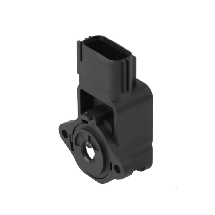 Throttle position sensor with circular mounting hole and side wiring opening, black plastic
