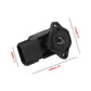 Throttle position sensor with flange mounting holes and molded black connector housing
