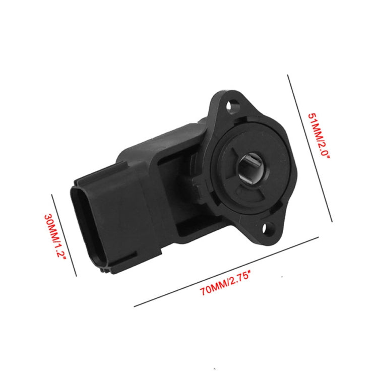 Throttle position sensor with flange mounting holes and molded black connector housing