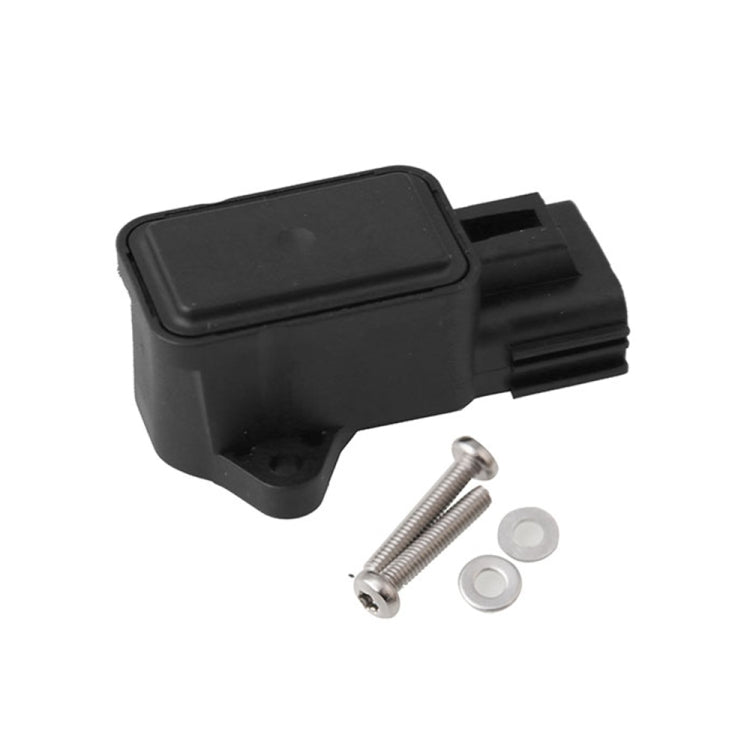 Throttle position sensor with screws and washers, black plastic housing and electrical plug