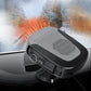 Car defogger heater on dashboard, gray grille, black casing, airflow clearing mist
