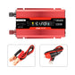 Red 500W power inverter with LCD screen and included car battery cables