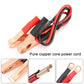 Red battery clamp leads with insulated copper-core power cord and ring connectors
