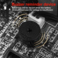 Black buzzer reminder device on circuit board with warning trace lines