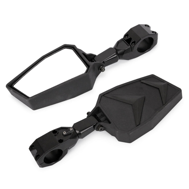 All-terrain UTV rearview mirror with wide-angle reflective glass and black housing