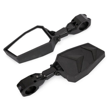 All-terrain UTV rearview mirror with wide-angle reflective glass and black housing
