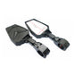 Wide-angle UTV rearview mirror with black housing, reflective lens, and mounting bracket