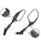 Black motorcycle rearview mirrors with adjustable angle and bolt-style mounting points