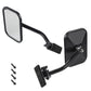 Pair of black blind-spot mirror assemblies with mounting brackets and hardware