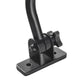 Black mirror mount bracket with threaded joint and flat base plate