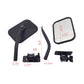 Black mirror mounting hardware kit with M8-size stud and included brackets