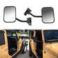 Pair of black exterior blind-spot mirrors installed on vehicle door panels