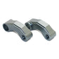 Dark gray CNC rearview extension bracket set with two clamp pieces and threaded holes