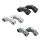 CNC rearview extension bracket set shown in multiple finishes, two clamp pieces
