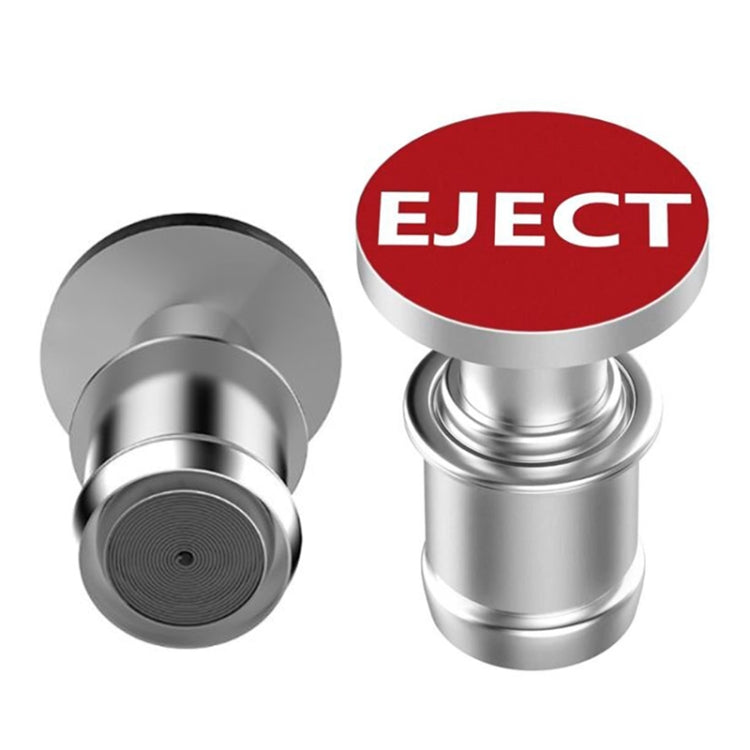 EJECT 12V car cigarette lighter plug, metallic silver with red EJECT top cap