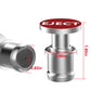 EJECT 12V car cigarette lighter insert with red EJECT cap and size markings