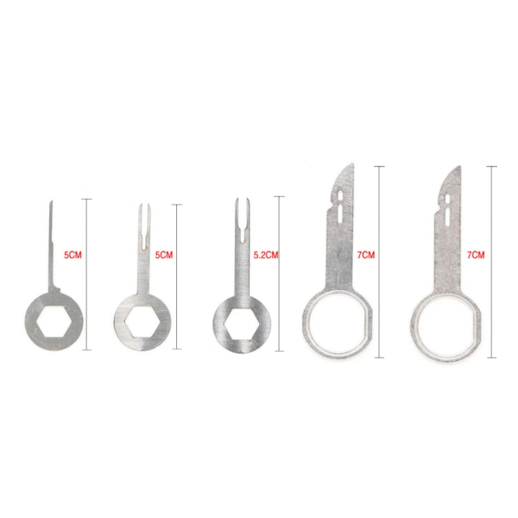 Silver car audio disassembly pry tools with octagon and loop end grips