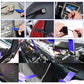 Blue car interior disassembly tools used to remove panel and console parts