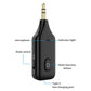 Black Bluetooth car audio receiver with microphone, indicator light, mode switch, button
