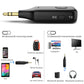 Black Bluetooth receiver/transmitter with gold 3.5mm plug and RX/TX labels