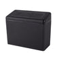 Car interior trash can, black rectangular plastic bin with top handle-style lid