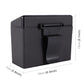 Car trash can bin with flip lid, black plastic body with size markings (approx.)