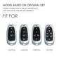 Key fob covers shown for 3, 4, 5, and 7-button remotes