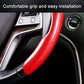 Red carbon fiber steering wheel cover grip wrapped around wheel spoke area