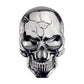 Silver grey 3D devil skull car sticker with black sunglasses and cracked design